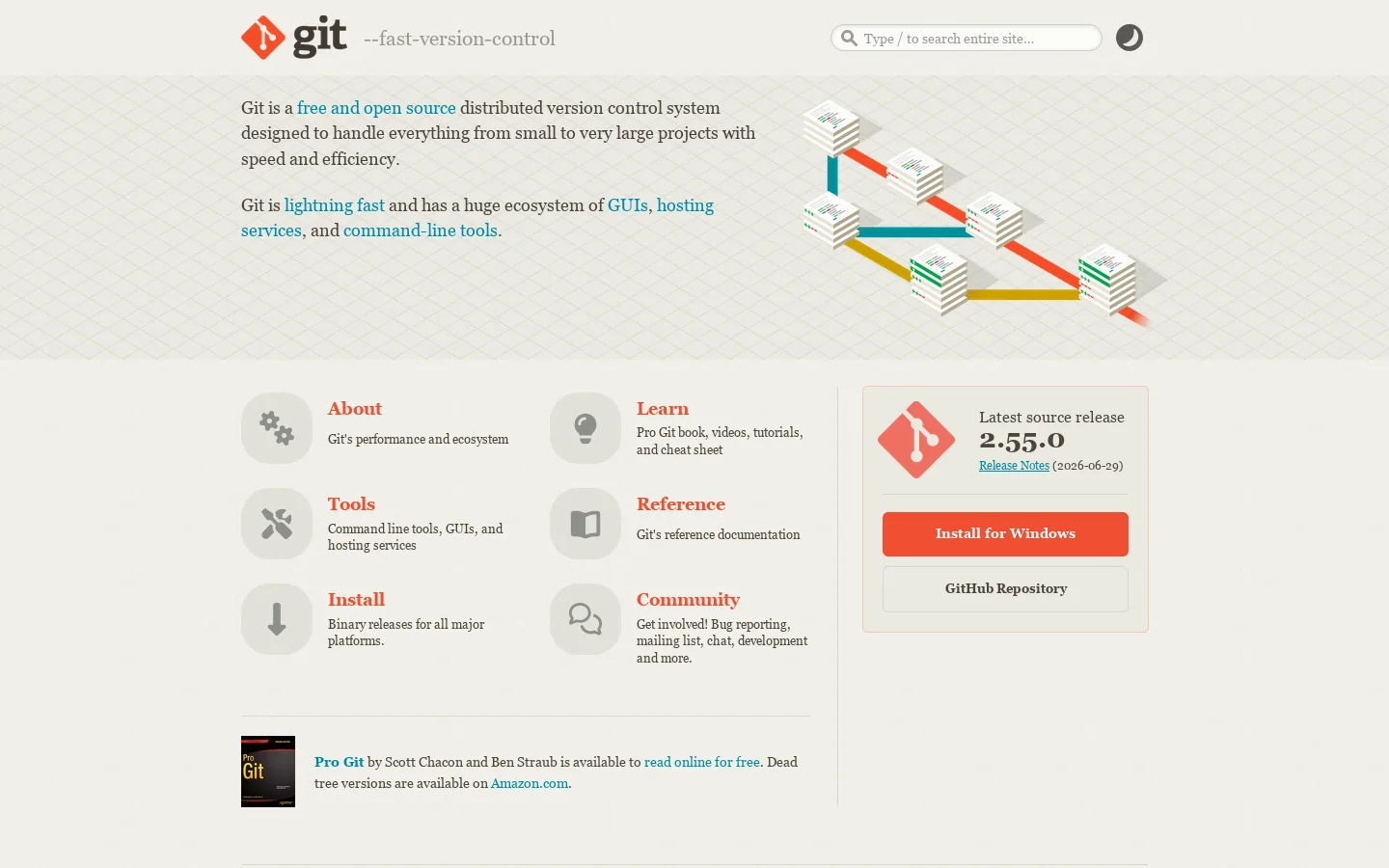 Git Homepage screenshot