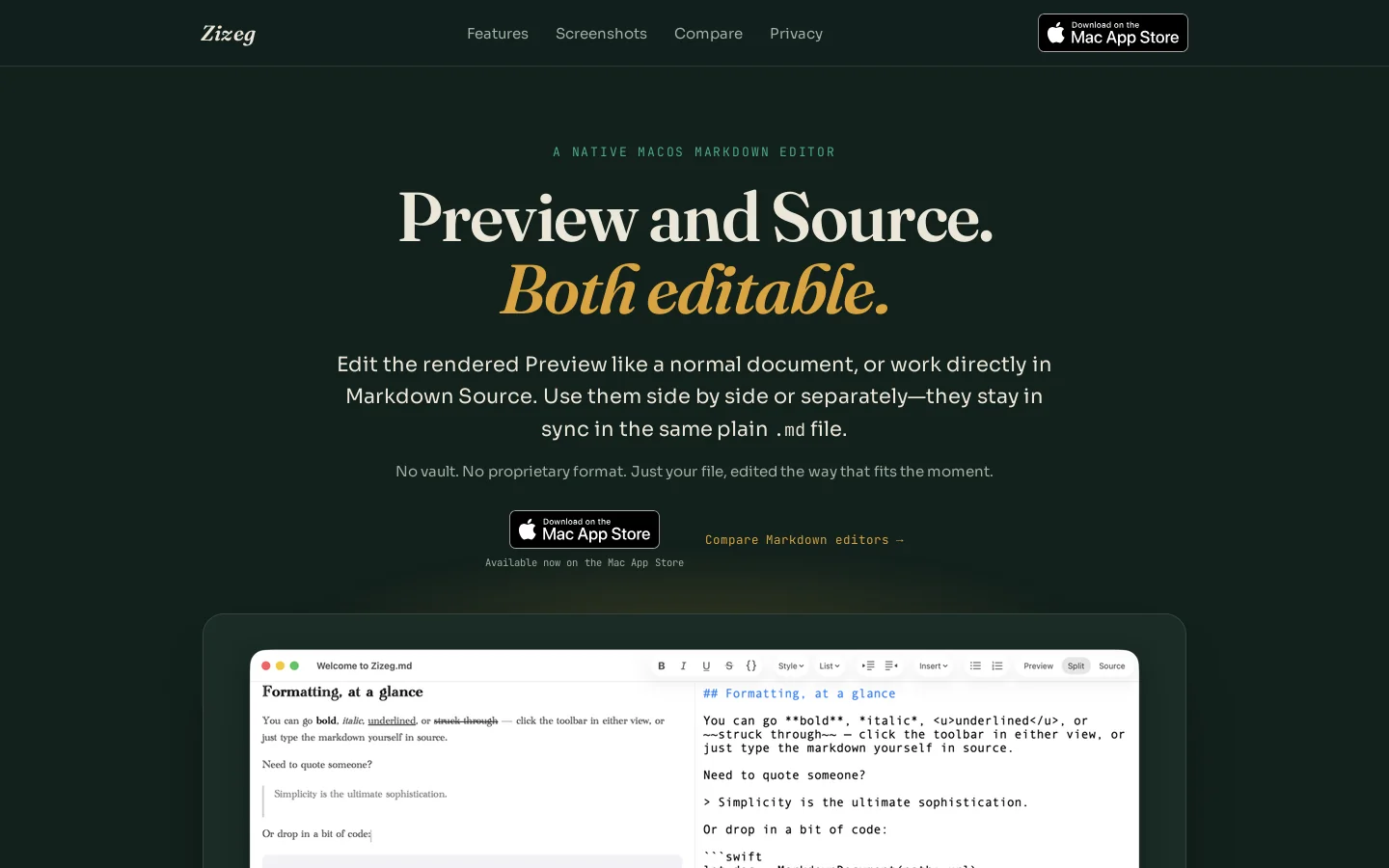 Zizeg Homepage screenshot