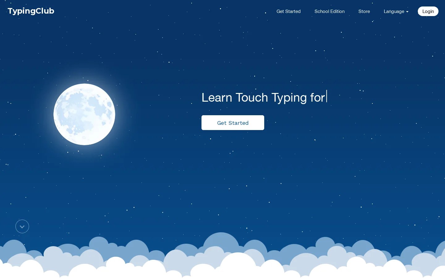 TypingClub Homepage screenshot