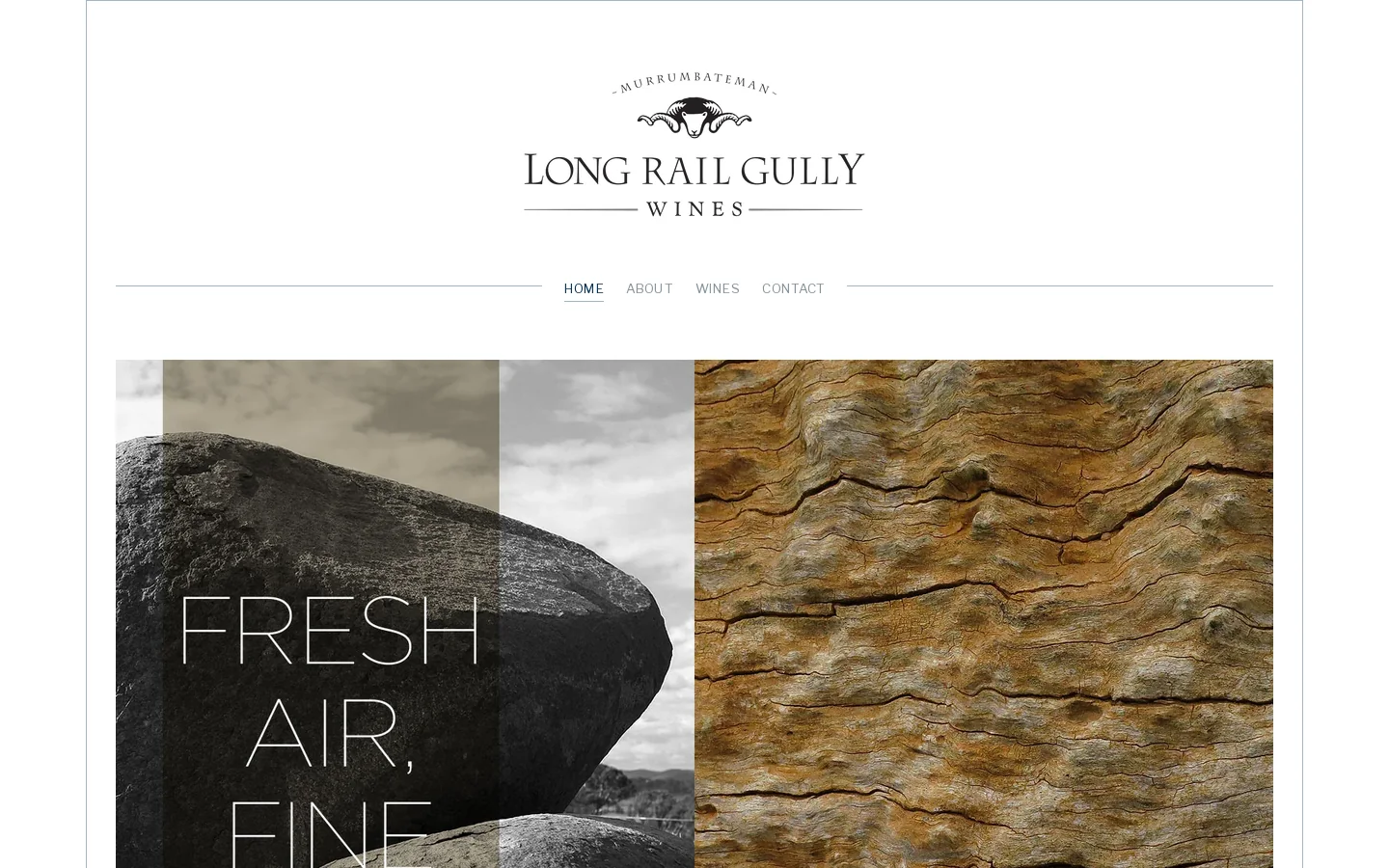 Long Rail Gully Wines Homepage screenshot