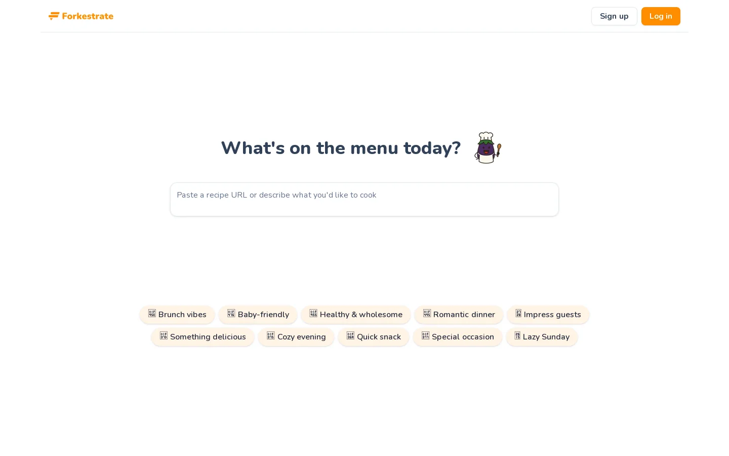 Forkestrate Homepage screenshot