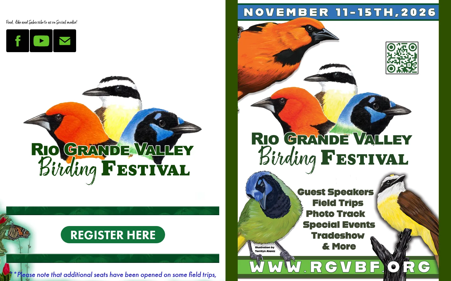 Rio Grande Valley Birding Festival Homepage screenshot