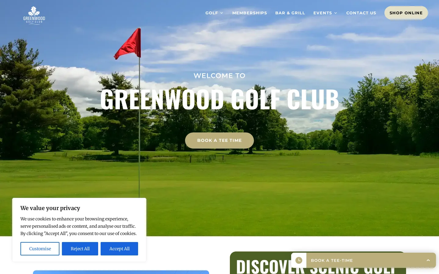 Greenwood Golf Club Homepage screenshot
