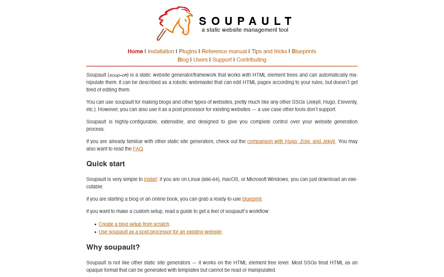 soupault Homepage screenshot