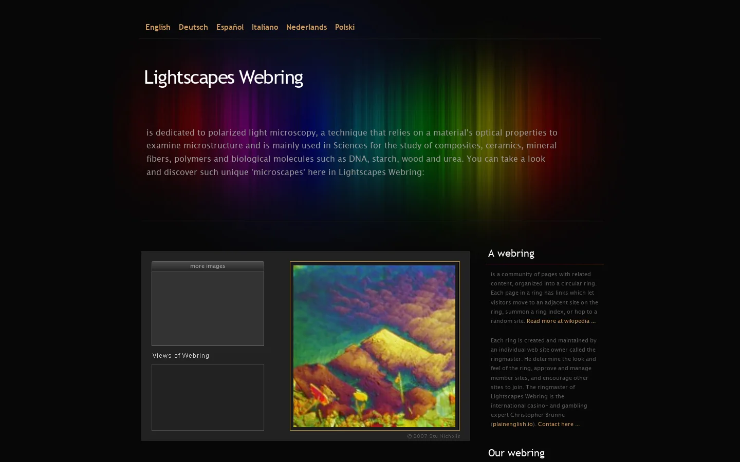 Lightscapes Webring - Intro Homepage screenshot