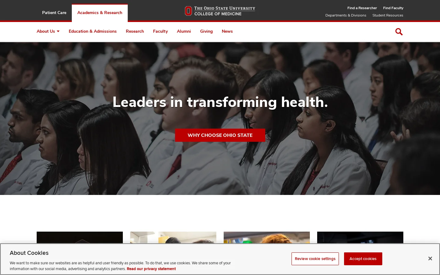 Davis Heart and Lung Research Institute | Ohio State College of Medicine Homepage screenshot