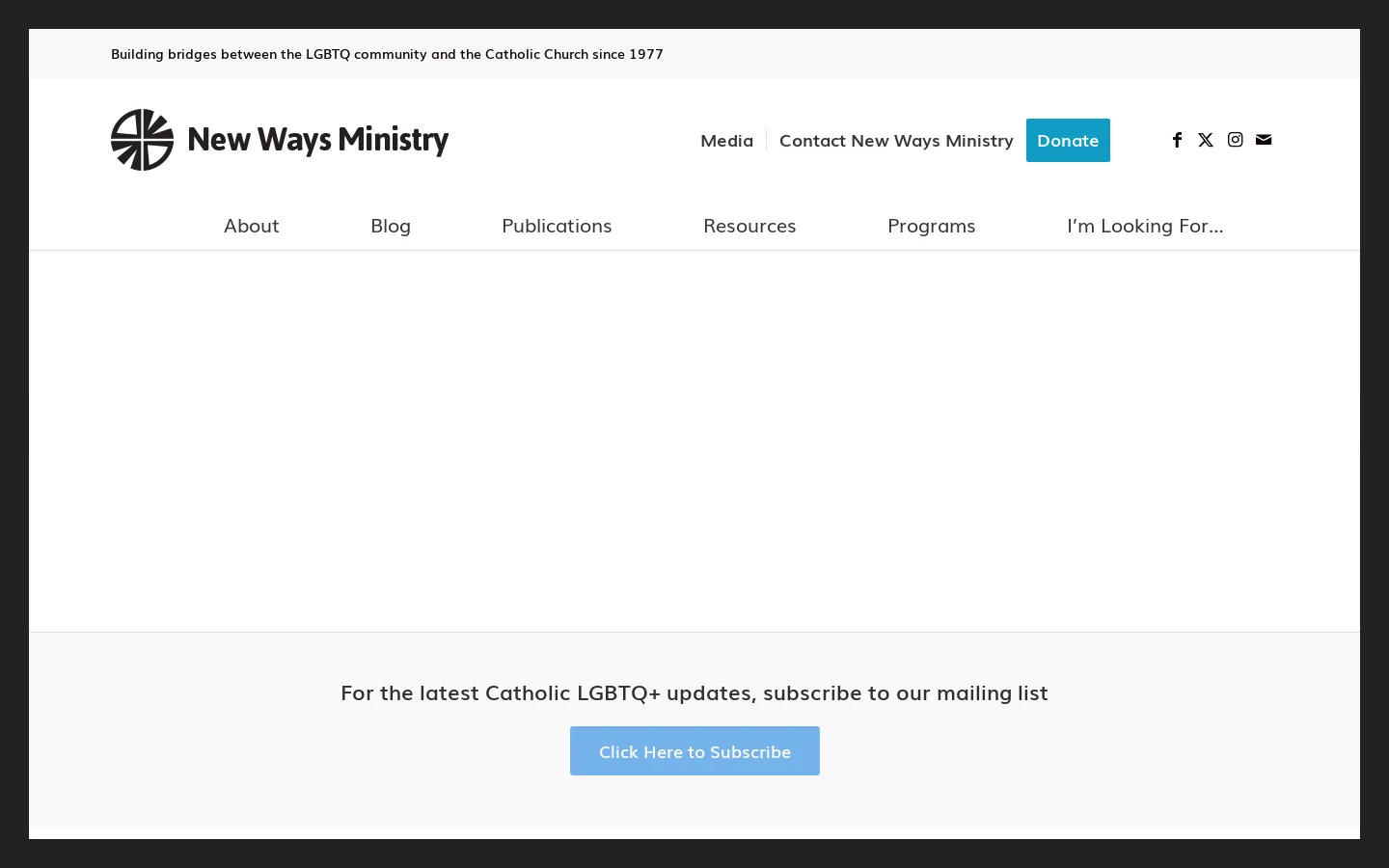 New Ways Ministry Homepage screenshot