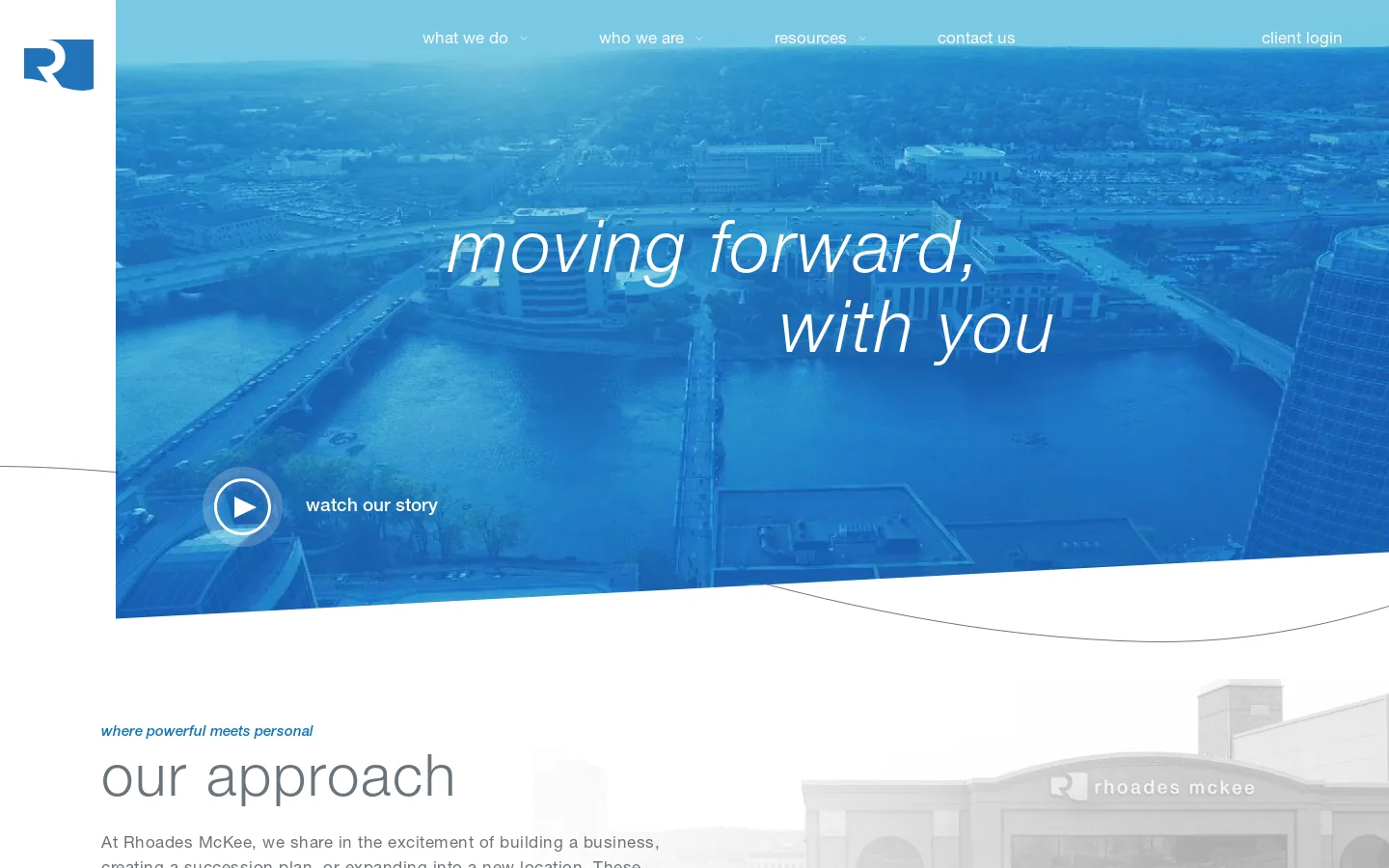Rhoades McKee PC Homepage screenshot