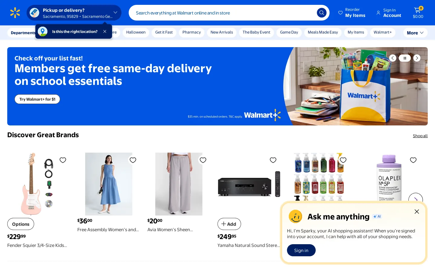 Walmart Homepage screenshot