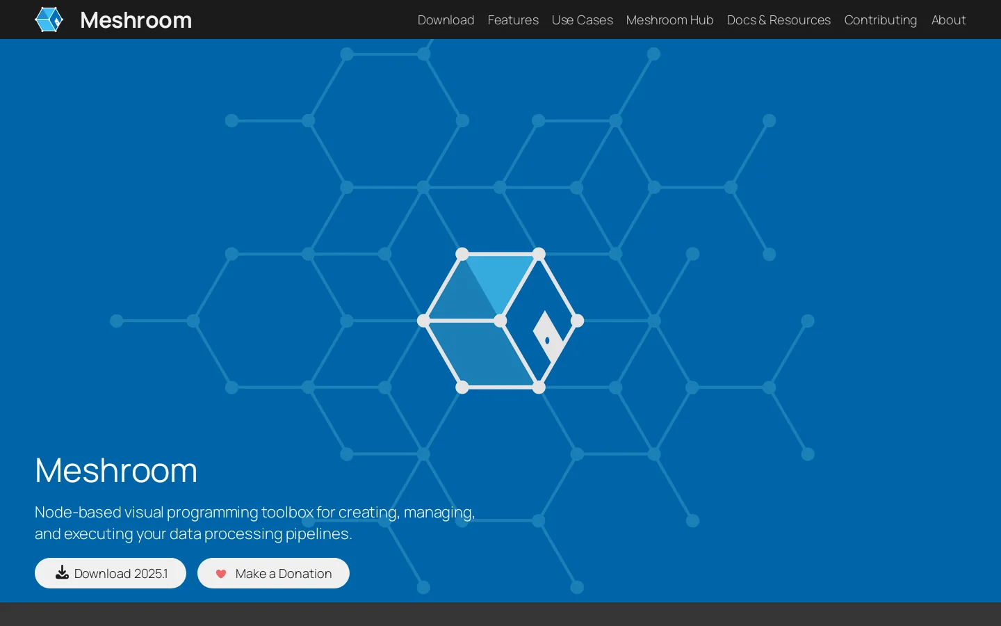 Meshroom Homepage screenshot