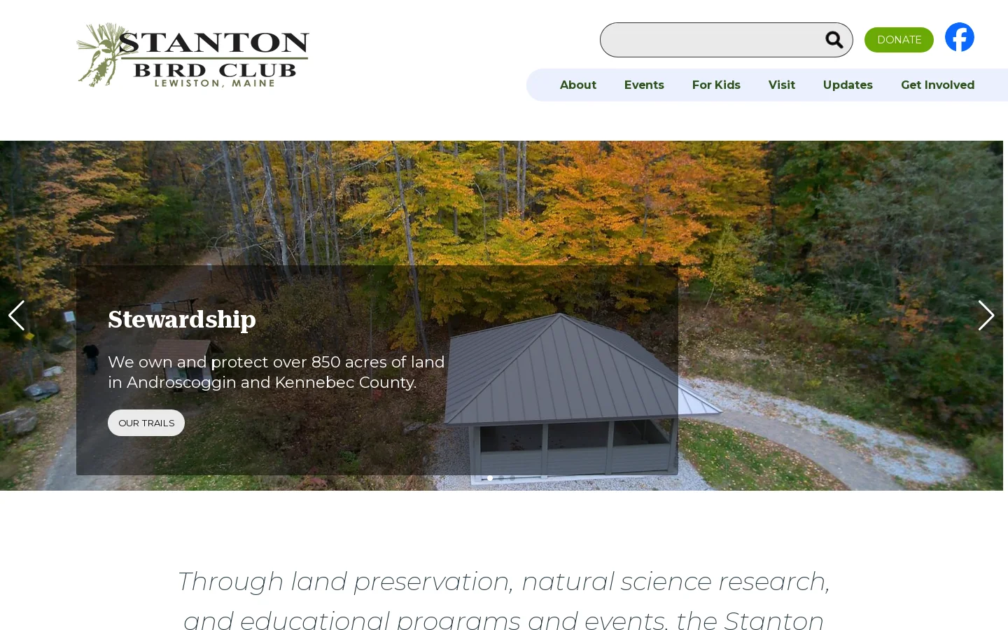 Stanton Bird Club Homepage screenshot