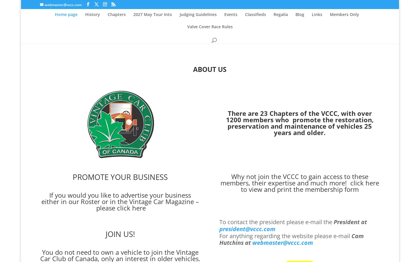 Vintage Car Club of Canada – Preserving Vintage Cars Since 1958 Homepage screenshot