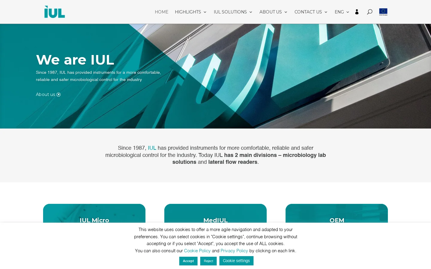 IUL Instruments Homepage screenshot