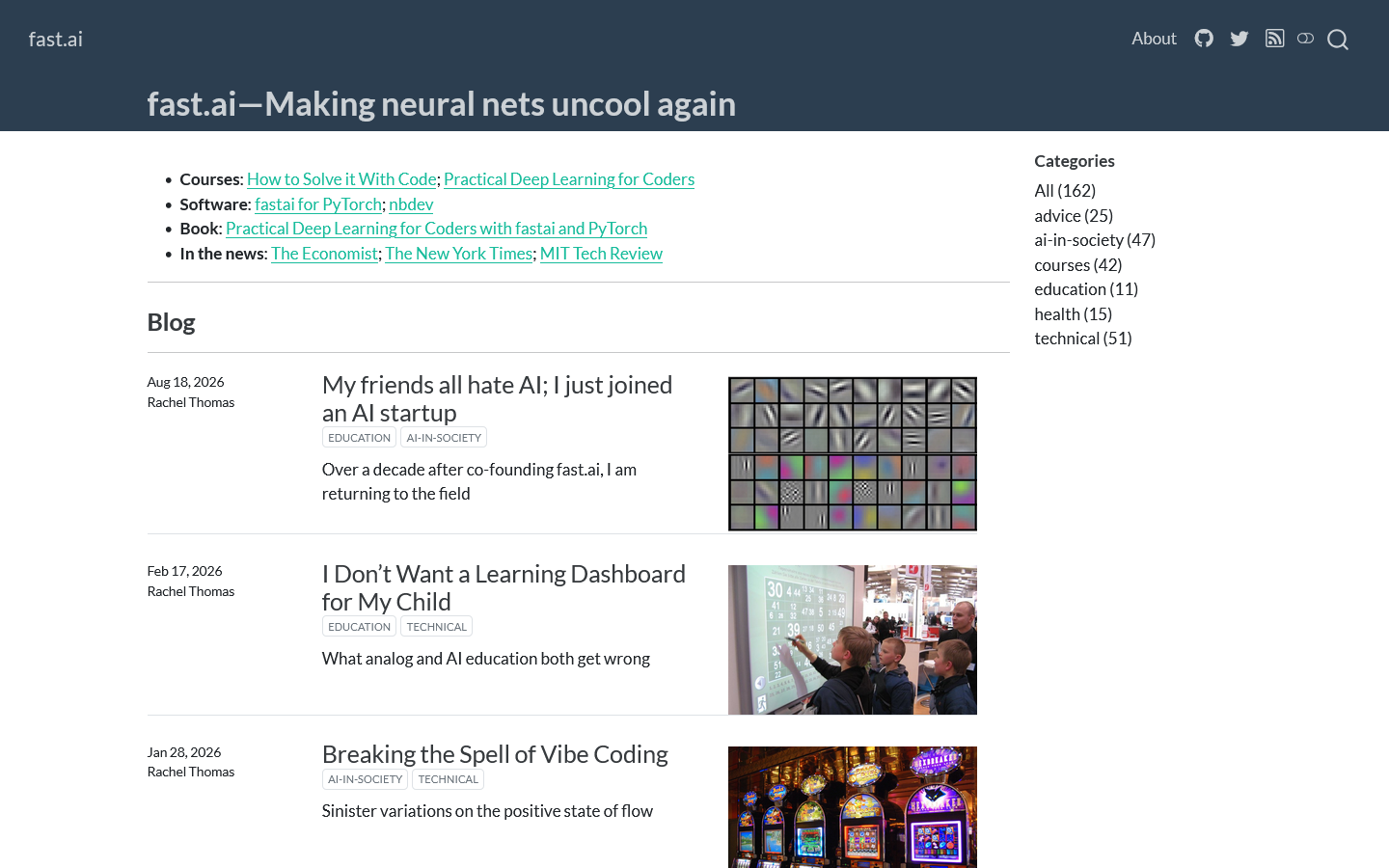 fast.ai Homepage screenshot