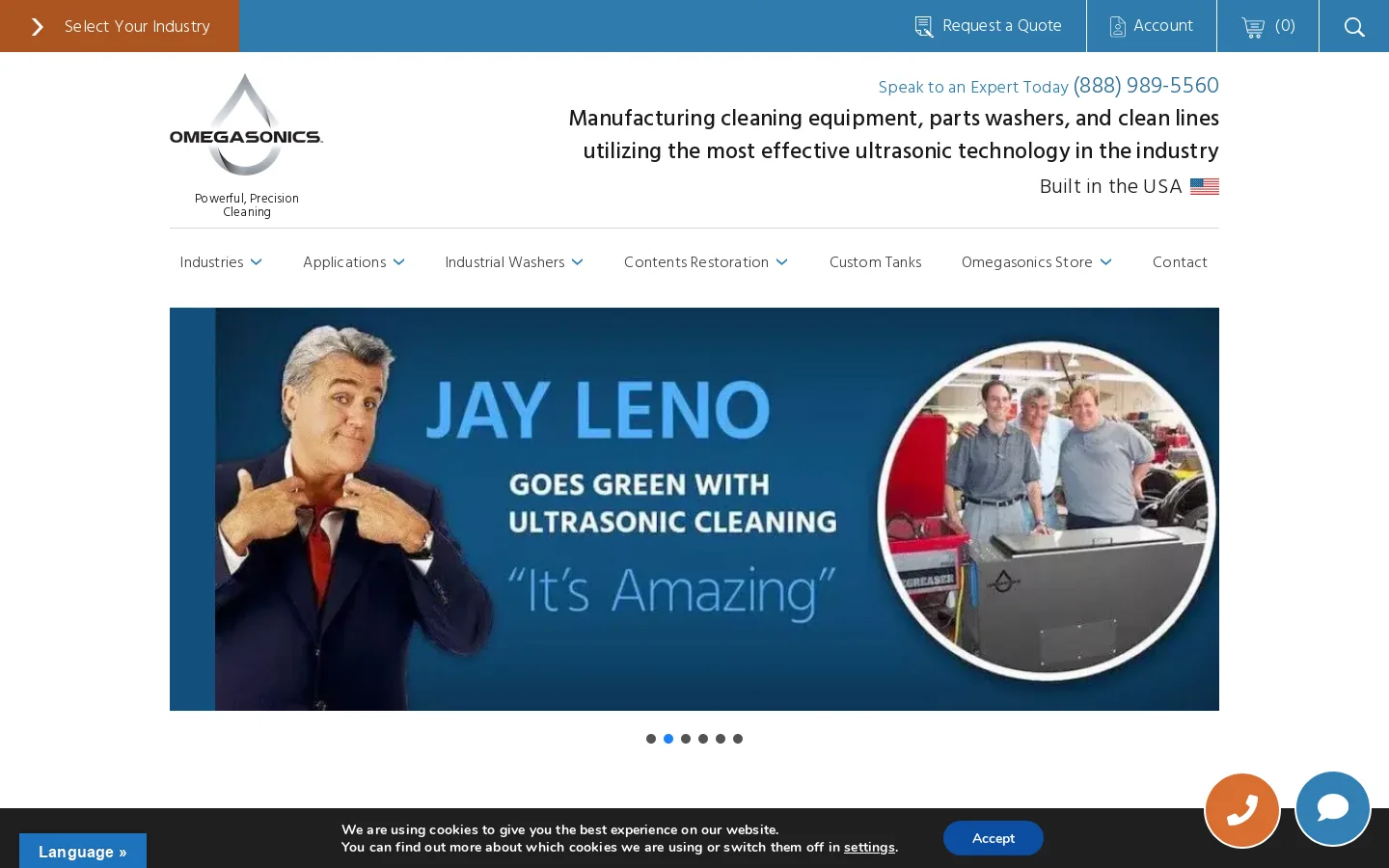 Industrial and Commercial Ultrasonic Cleaners of Choice Homepage screenshot