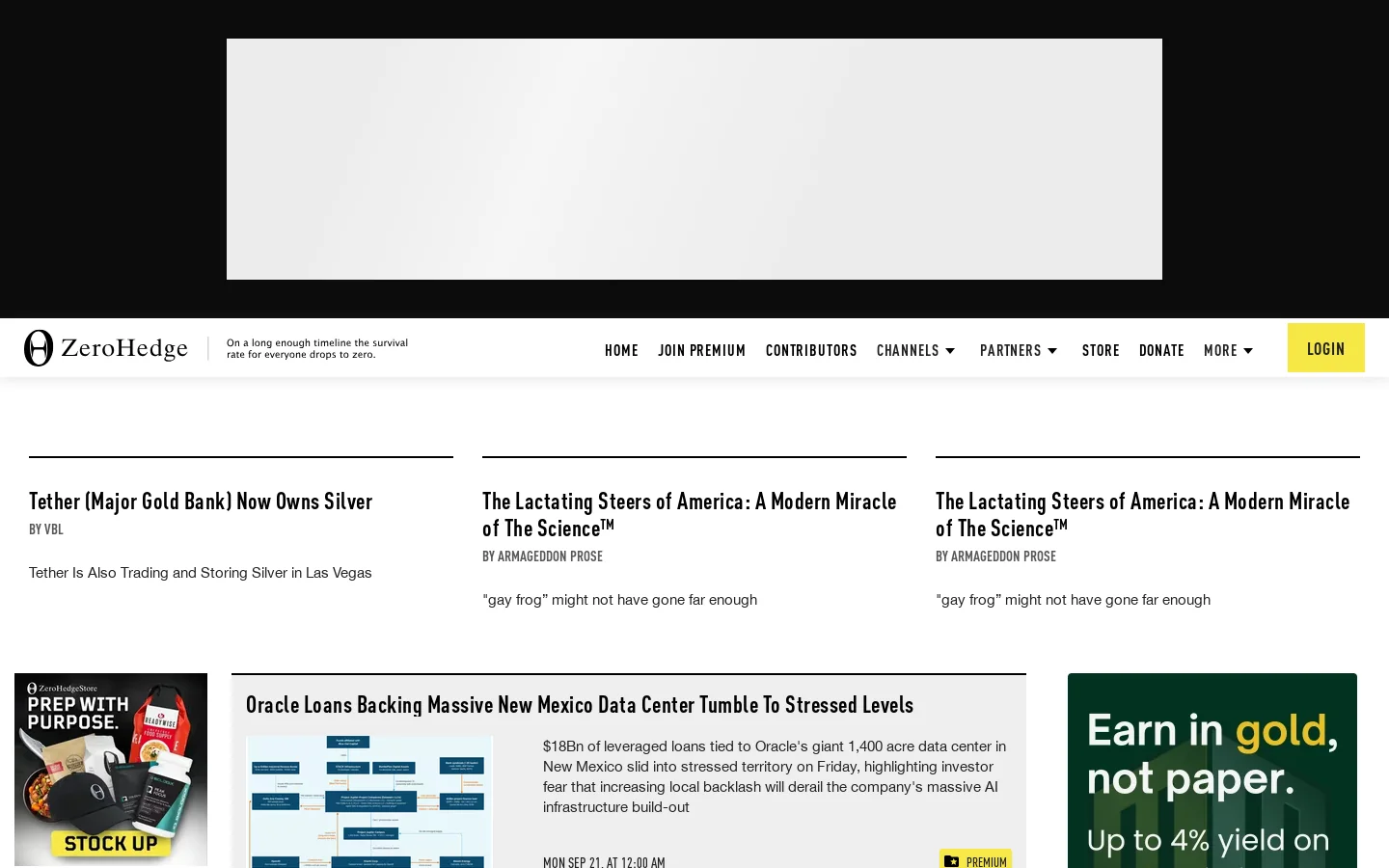 ZeroHedge Homepage screenshot