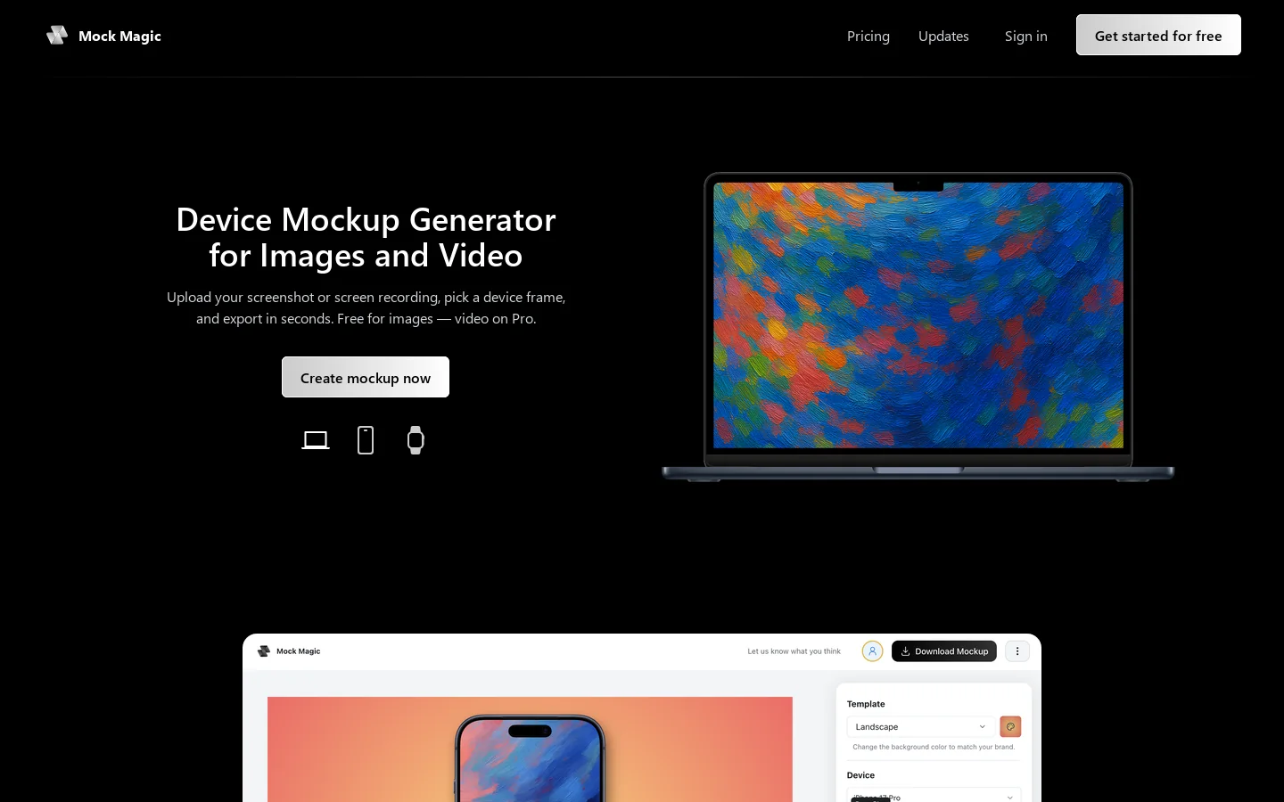 Mock Magic Homepage screenshot