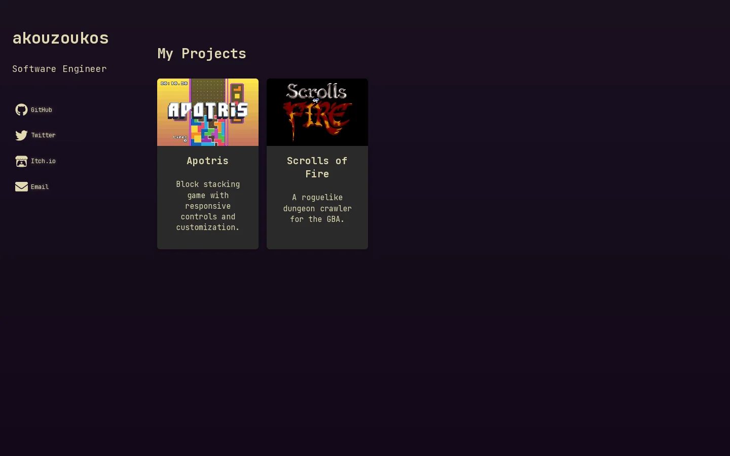 akouzoukos Homepage screenshot