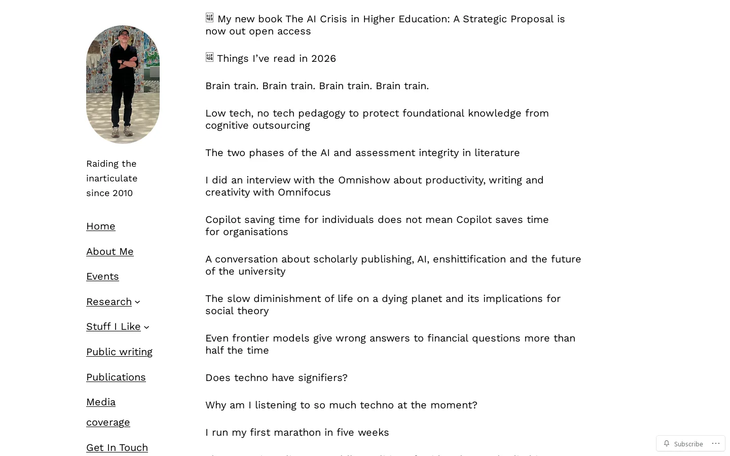 Mark Carrigan Homepage screenshot