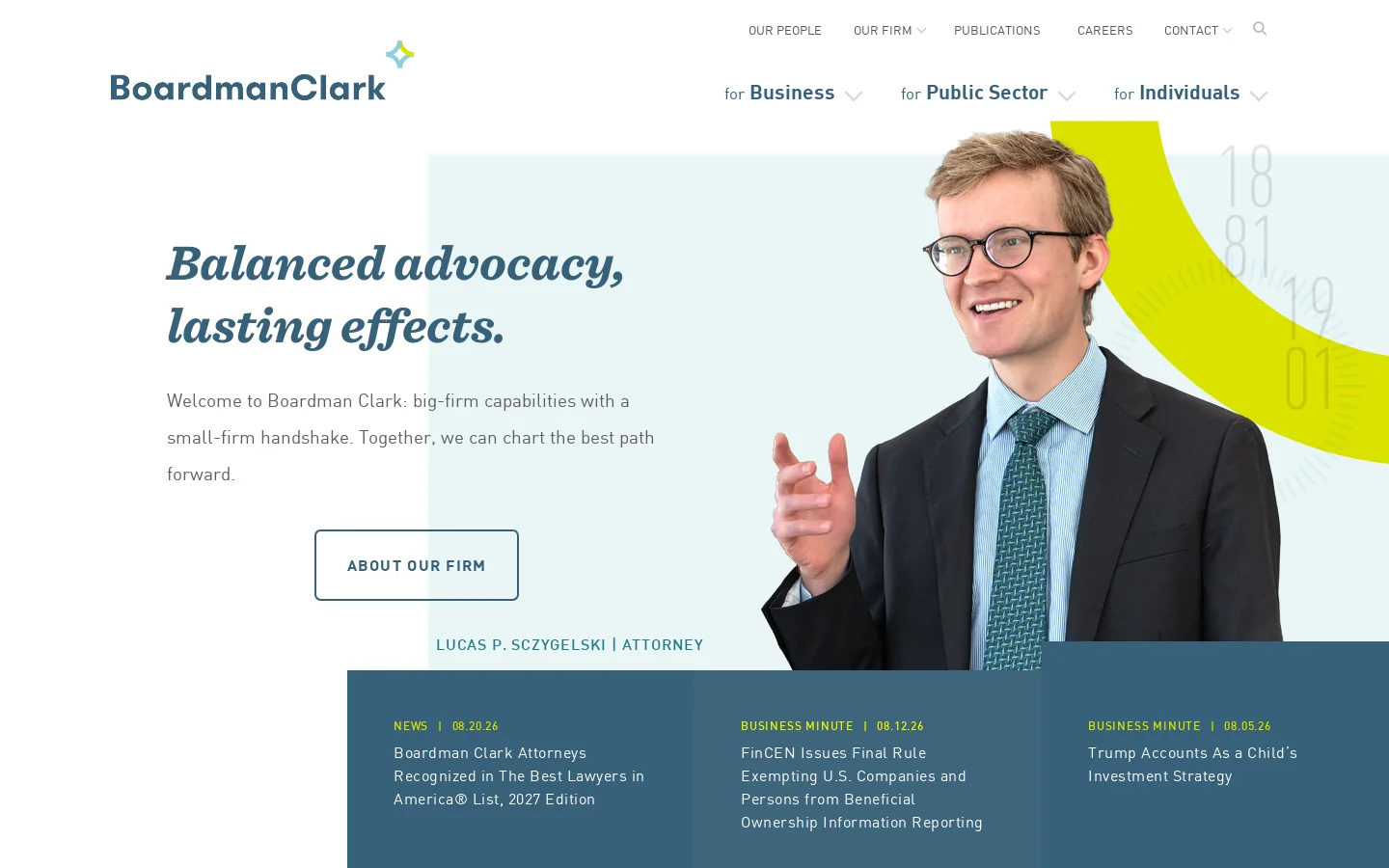 Boardman Clark Homepage screenshot