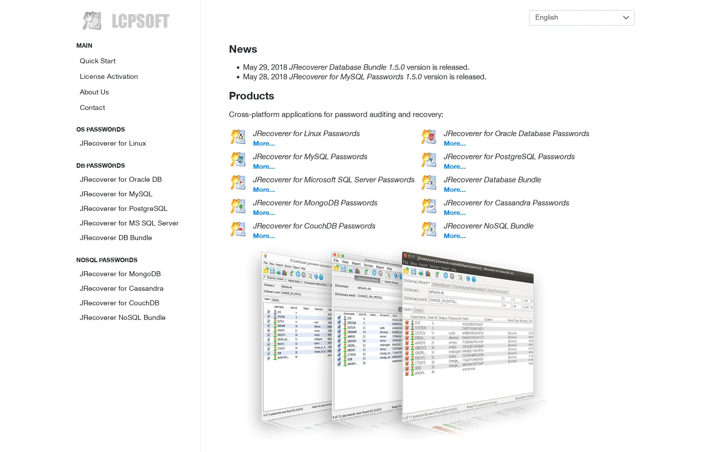 LCPSoft Homepage screenshot