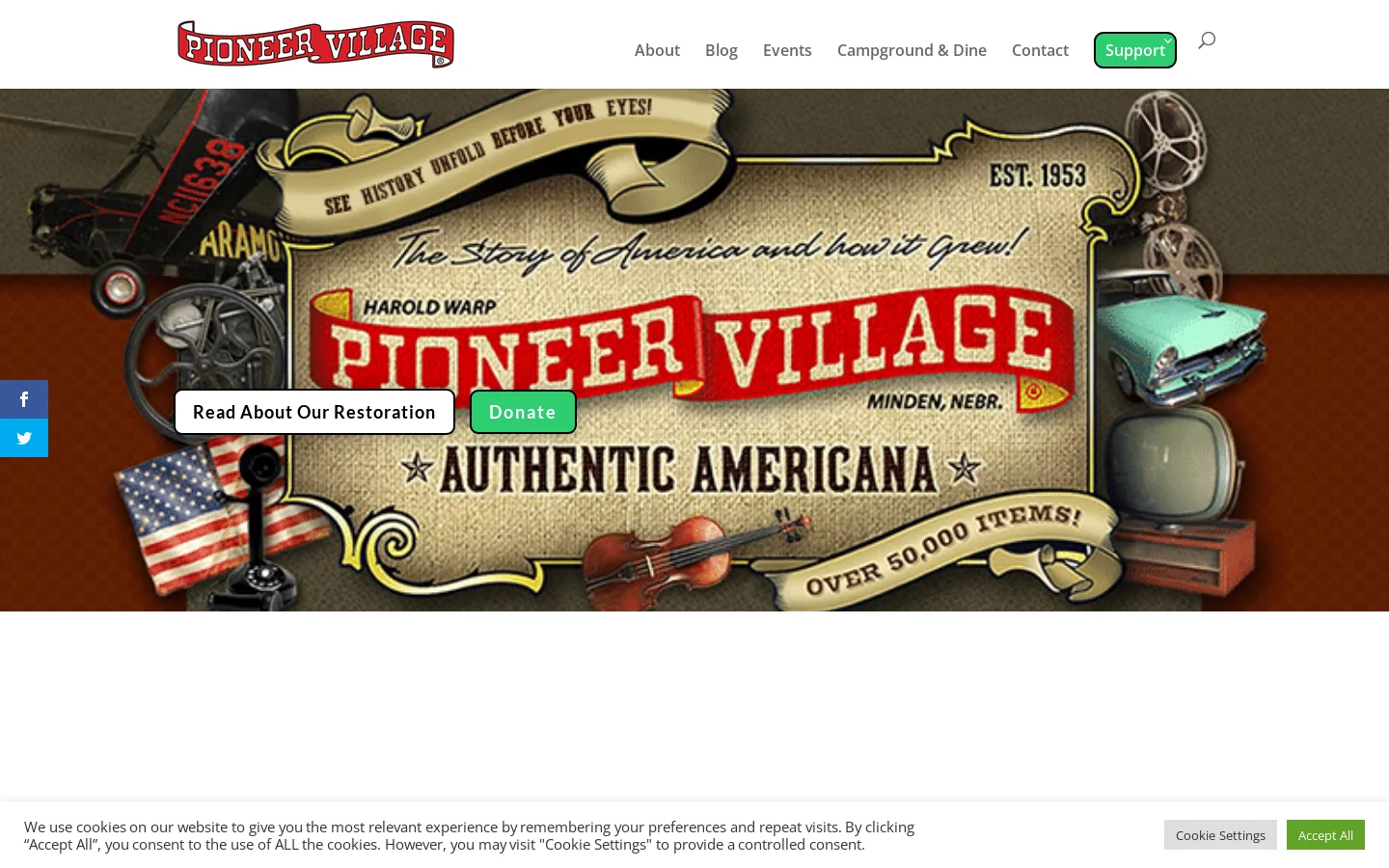Pioneer Village Homepage screenshot