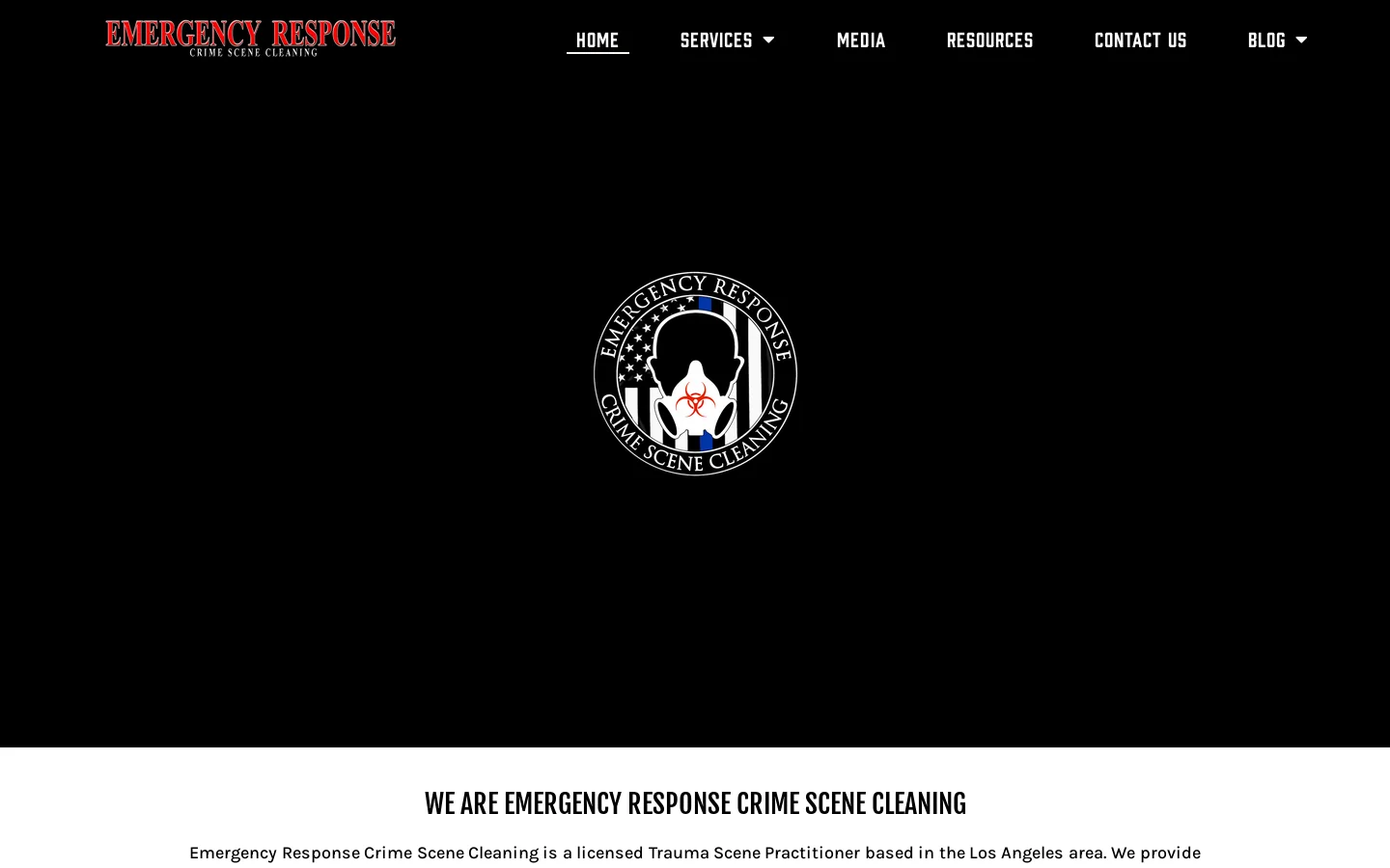 Emergency Response Crime Scene Cleaning Homepage screenshot
