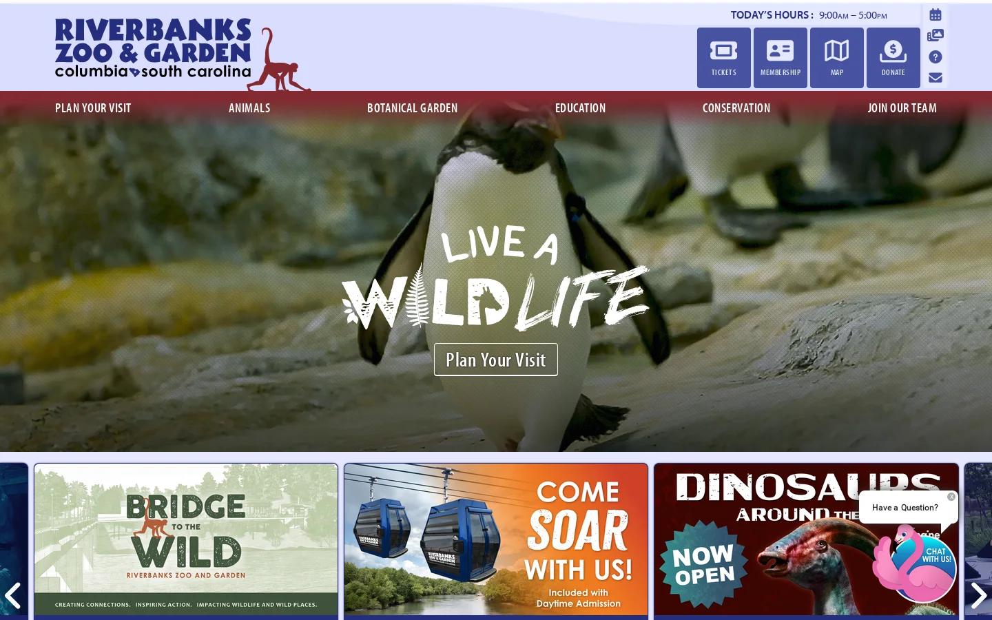 Riverbanks Zoo & Garden : Homepage screenshot