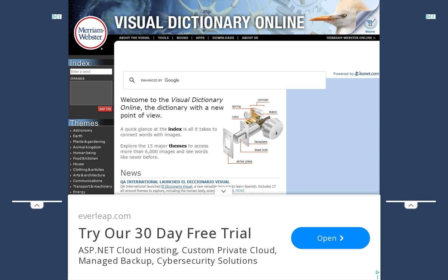 Visual Dictionary Online Homepage screenshot