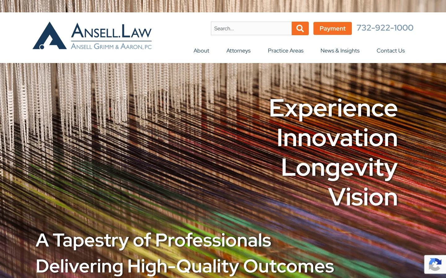 ANSELL GRIMM & AARON, PC Homepage screenshot