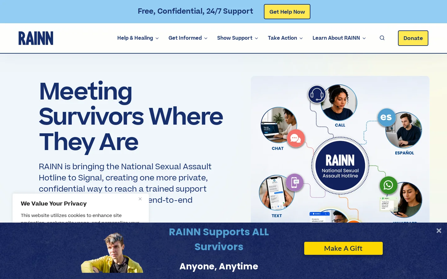 RAINN Homepage screenshot