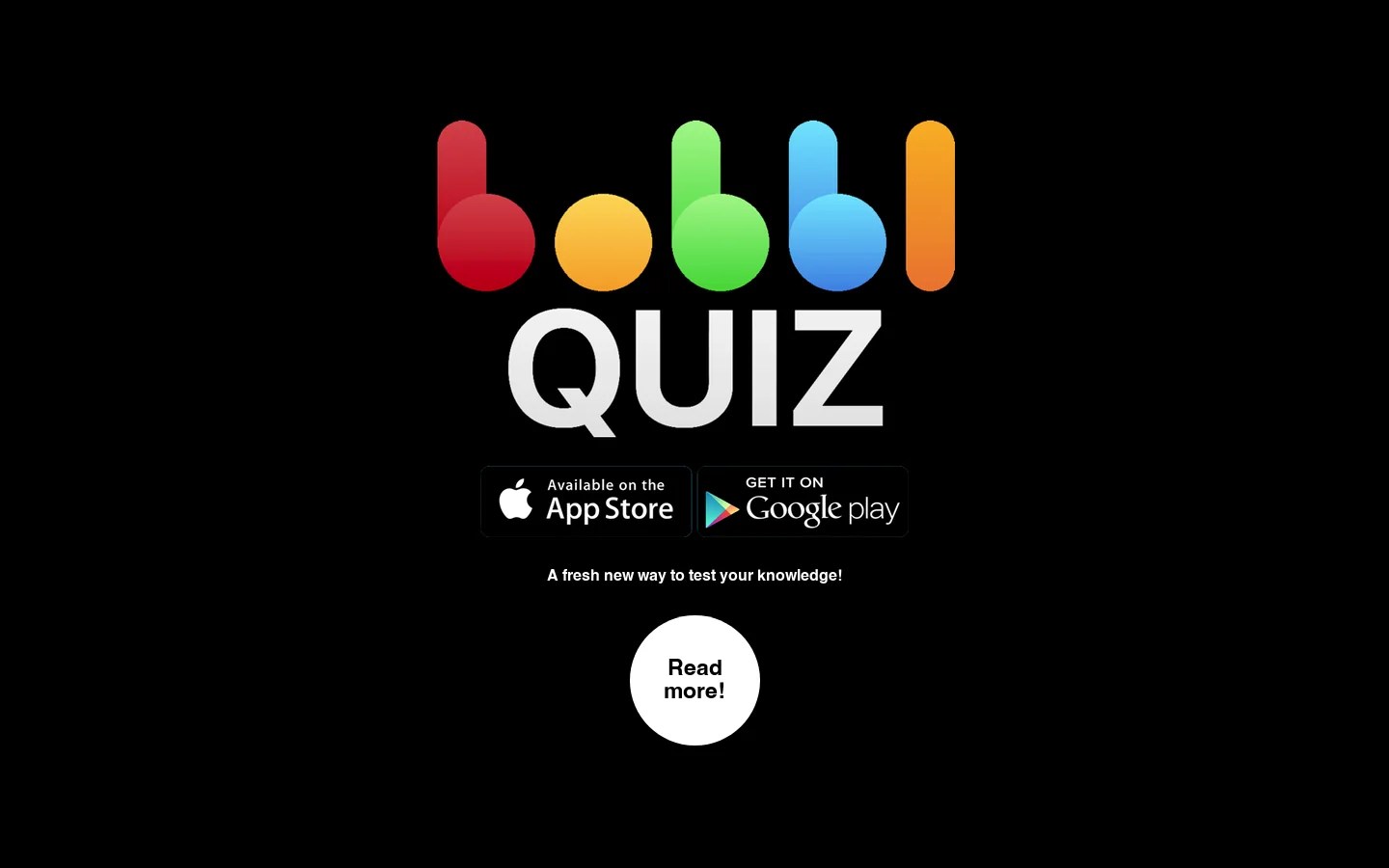 bobbl QUIZ Homepage screenshot