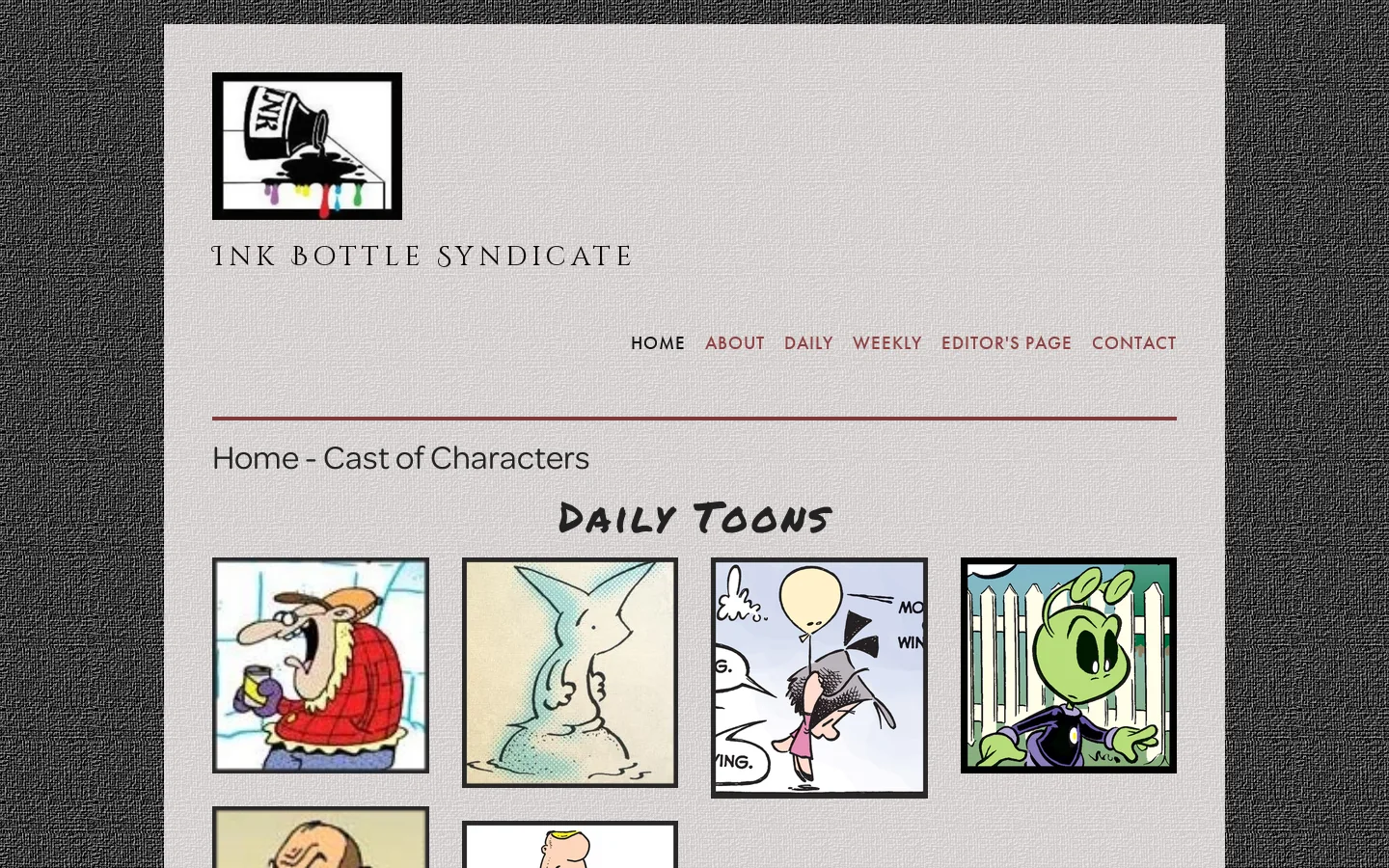 Ink Bottle Syndicate Homepage screenshot