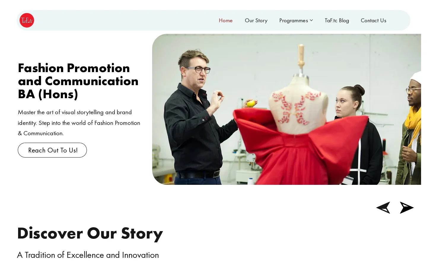 TaF.tc Homepage screenshot