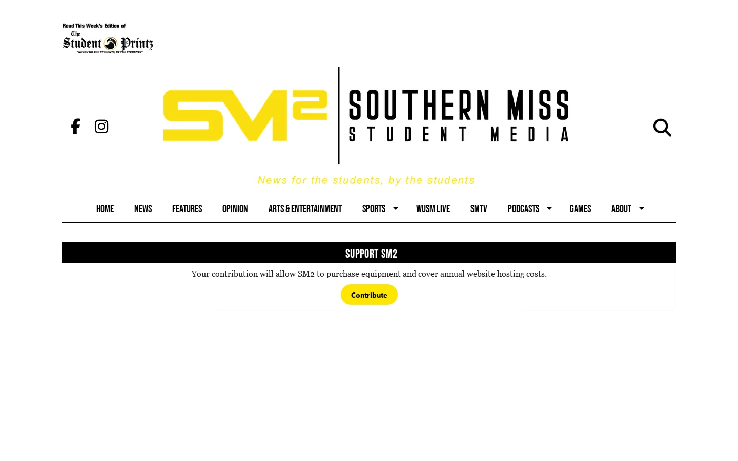 SM2 – The voice of and for USM students Homepage screenshot