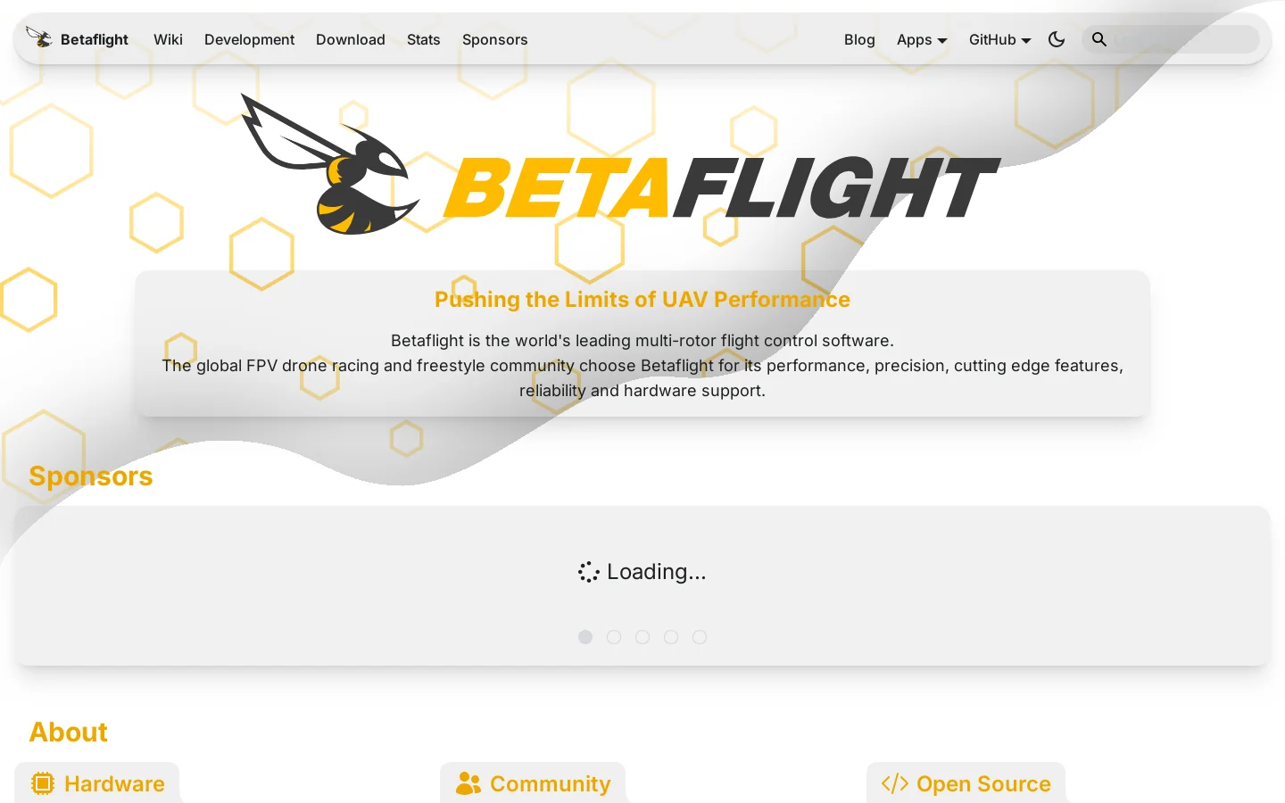 Betaflight Homepage screenshot