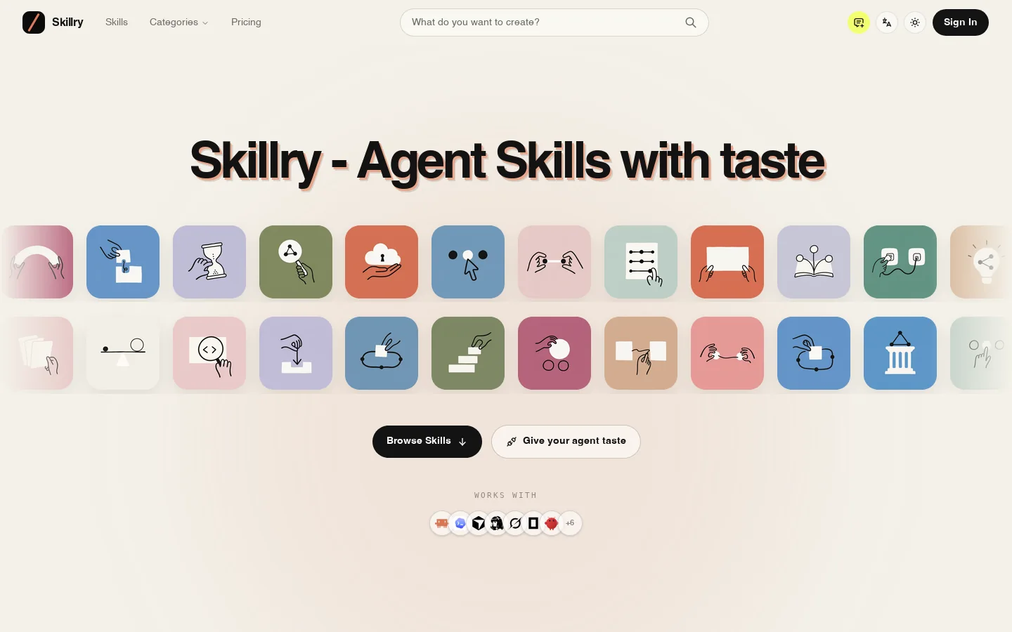 Skillry Homepage screenshot