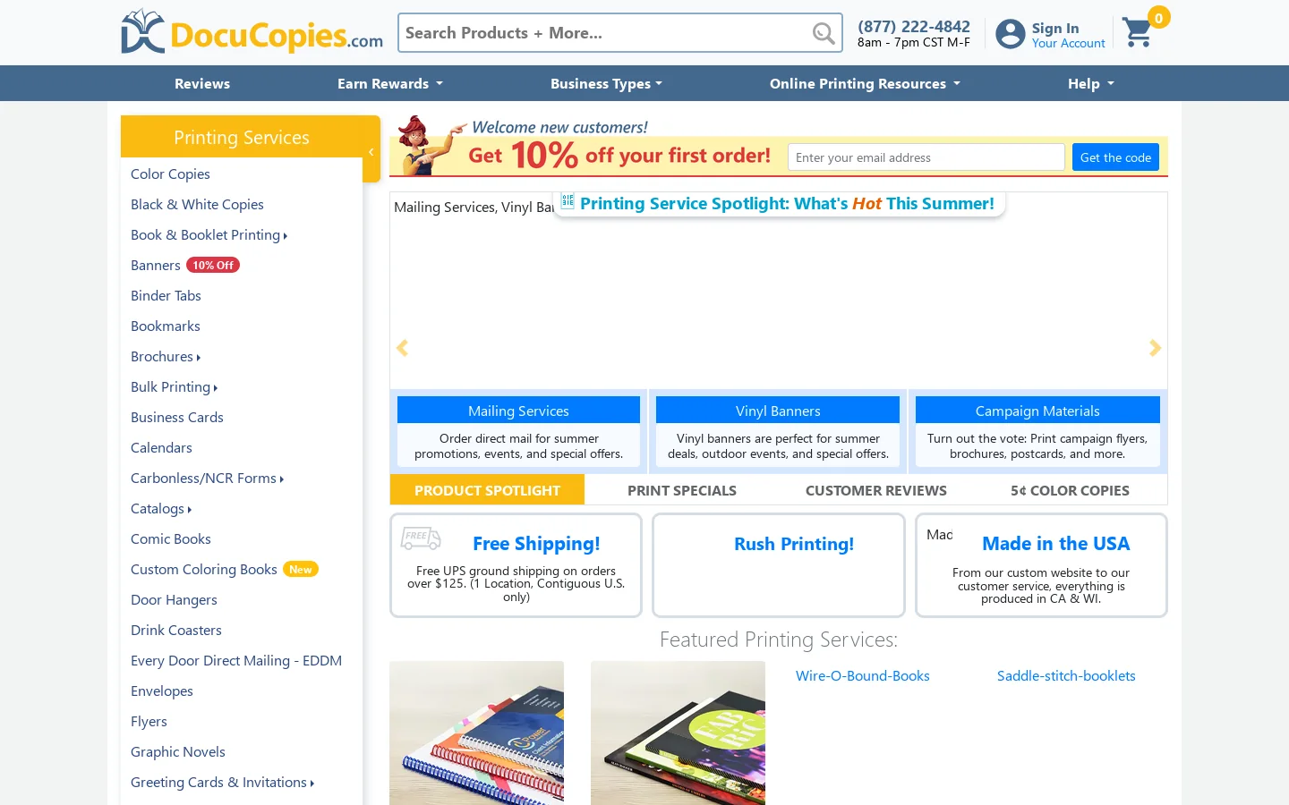 Online Printing Services | Cheap Printing Since 1982 Homepage screenshot