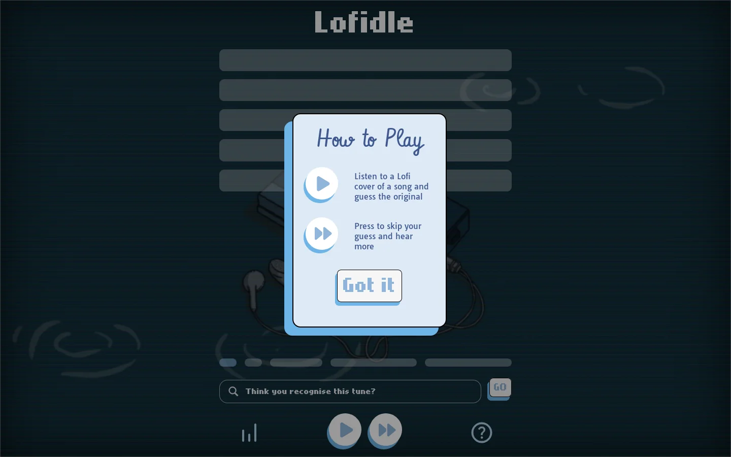 Lofidle Homepage screenshot
