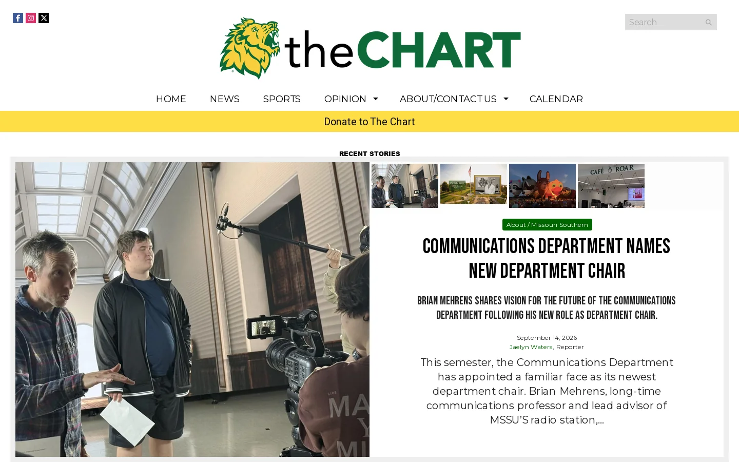 The Chart – The Student News Site of Missouri Southern State University Homepage screenshot