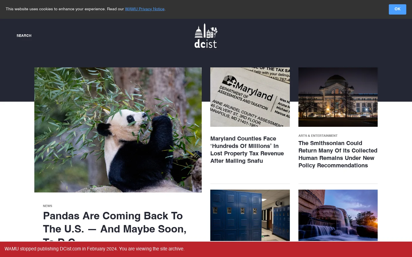 DCist Homepage screenshot