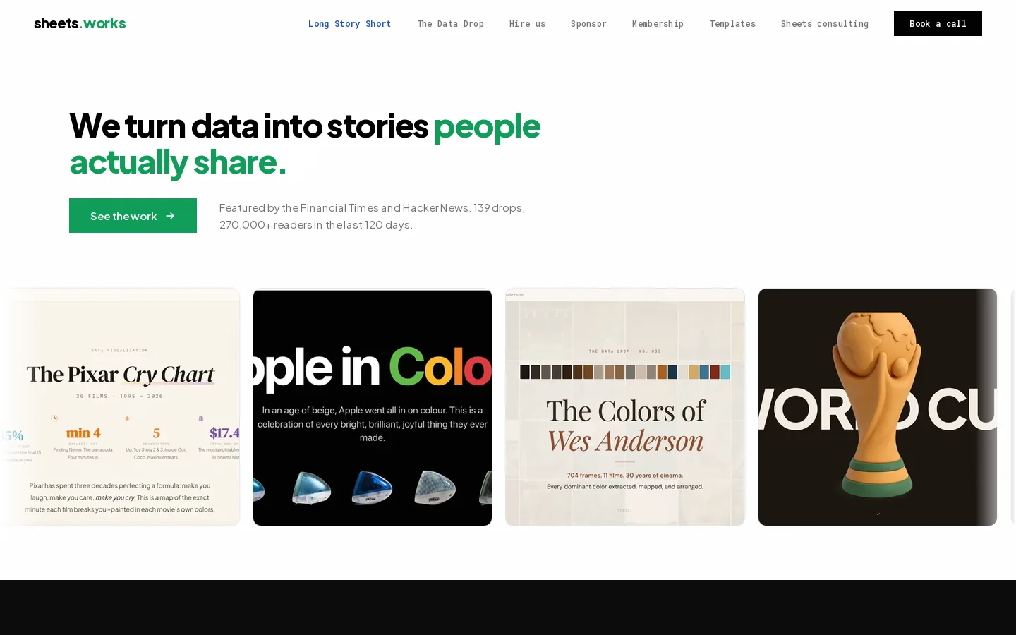 sheets.works Homepage screenshot