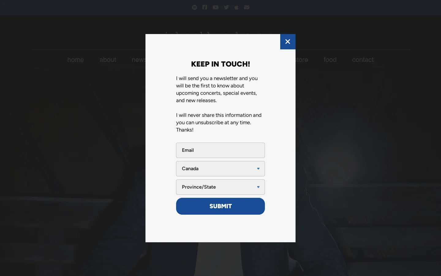 Michael Kaeshammer Homepage screenshot