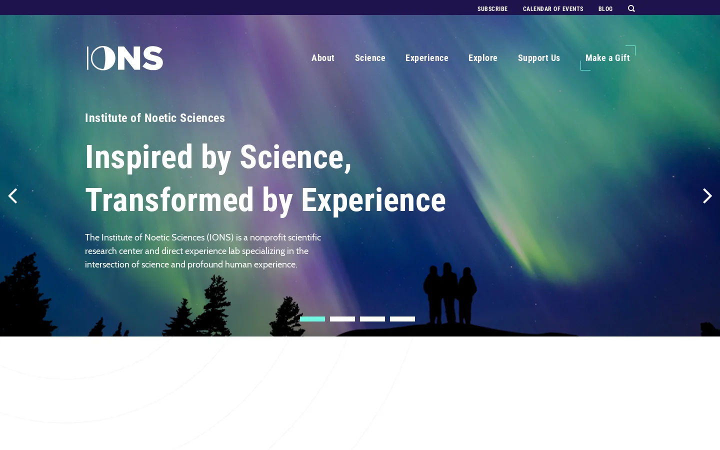 Institute of Noetic Sciences (IONS) Homepage screenshot