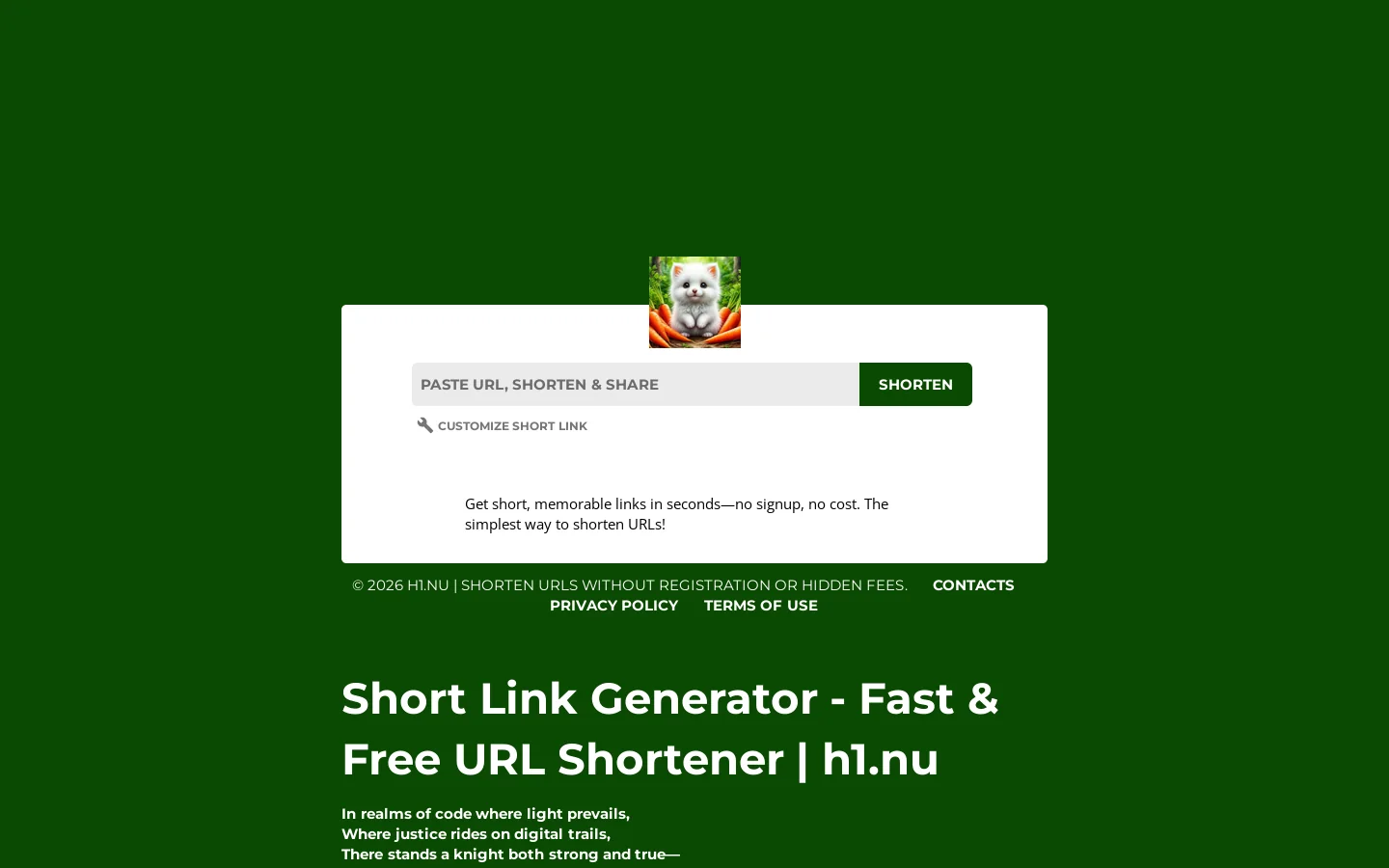 h1.nu Homepage screenshot