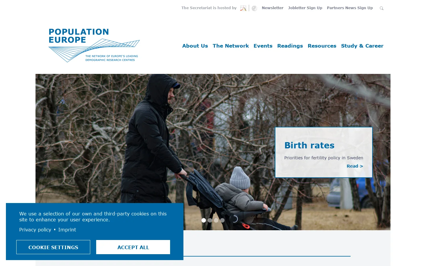 Population Europe Homepage screenshot