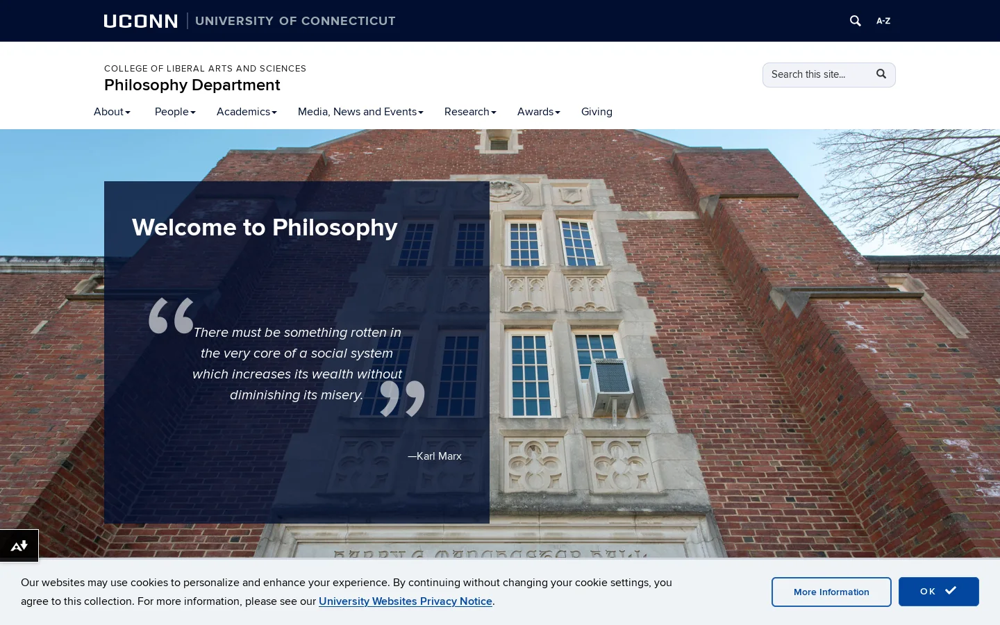 Philosophy Department Homepage screenshot