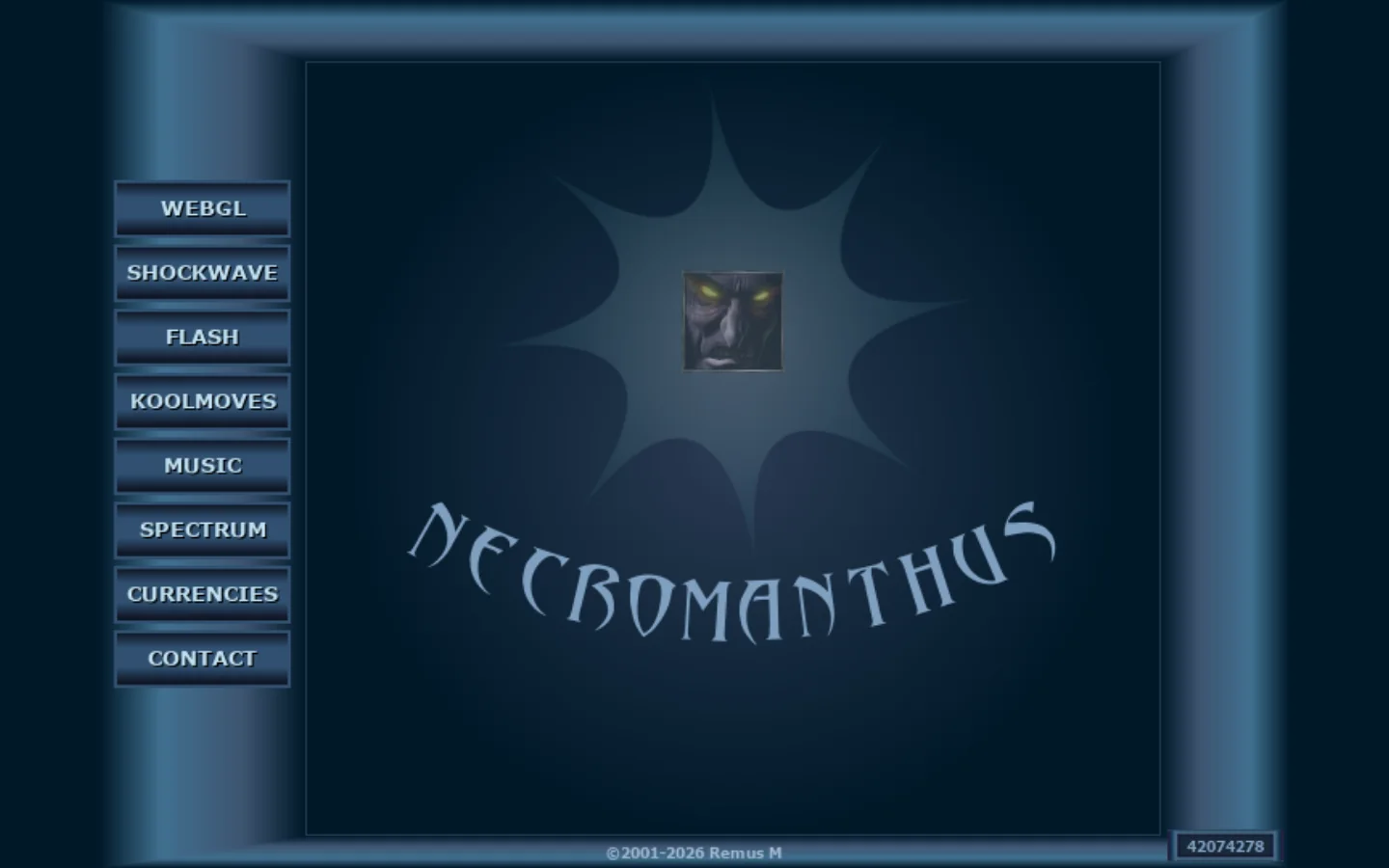 Necromanthus Homepage screenshot