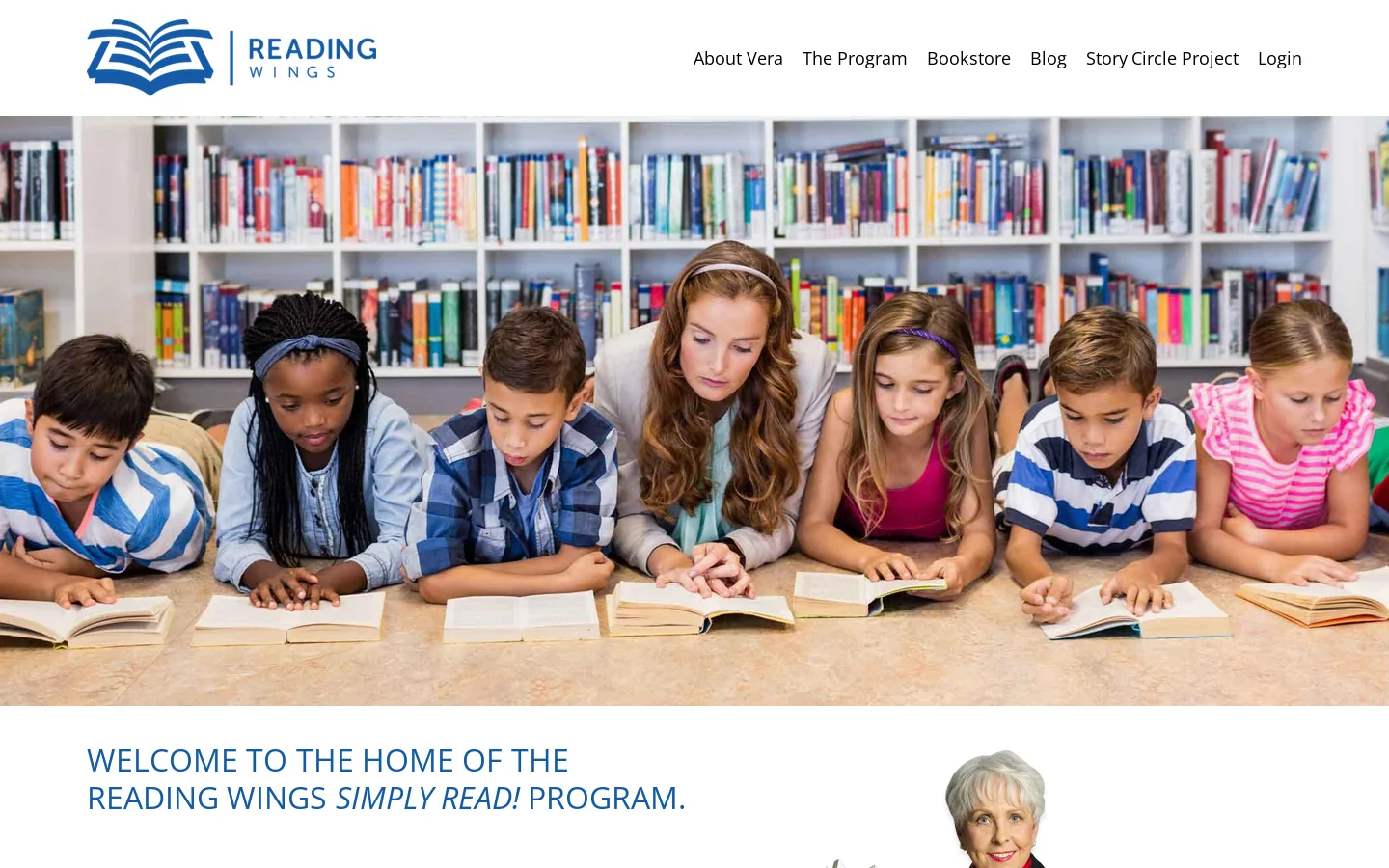 The official Reading Wings website by Vera Goodman Homepage screenshot