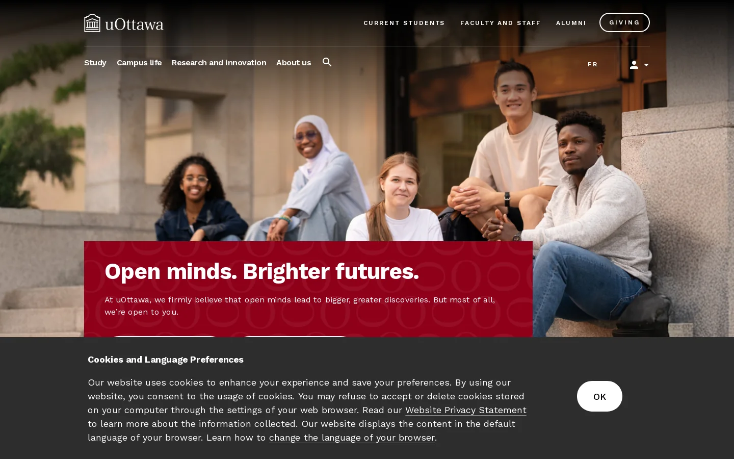 University of Ottawa | University of Ottawa Homepage screenshot